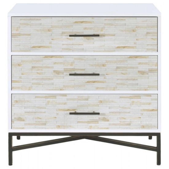 ACME Uma Console Table, White & Weathered Wood Pattern