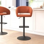 Flash Furniture Erik Cognac Vinyl Barstool CH-122070-BRBK-GG