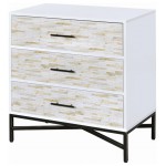 ACME Uma Console Table, White & Weathered Wood Pattern