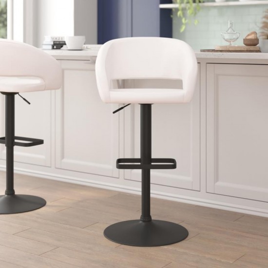 Flash Furniture Erik White Vinyl Barstool CH-122070-WHBK-GG