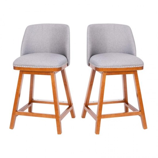 Flash Furniture Julia 2PK 24" Gray Linen Stools CH-192162X000-24-GY-GG