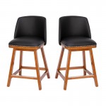 Flash Furniture Julia 2PK 24" Black Leather Stools CH-192162X000PU-24-BK-GG