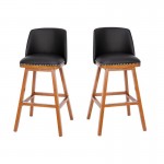 Flash Furniture Julia 2PK 30" Black Leather Stools CH-192162X000PU-30-BK-GG