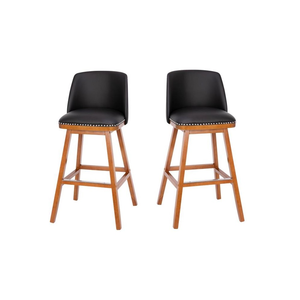 Flash Furniture Julia 2PK 30" Black Leather Stools CH-192162X000PU-30-BK-GG