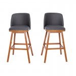 Flash Furniture Julia 2PK 30" Gray Leather Stools CH-192162X000PU-30-GY-GG