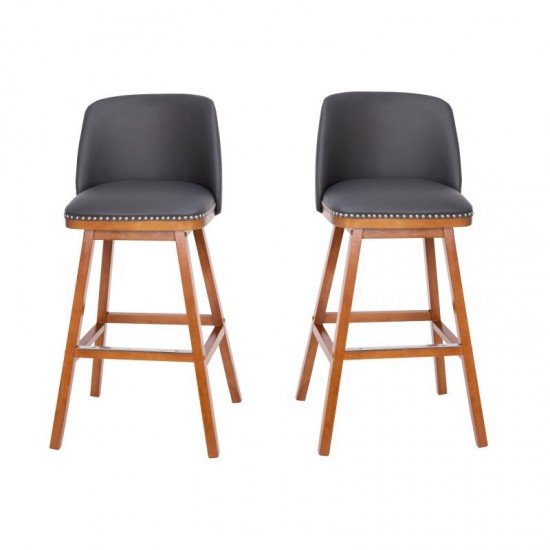 Flash Furniture Julia 2PK 30" Gray Leather Stools CH-192162X000PU-30-GY-GG