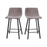 Flash Furniture Caleb 2PK 24" Gray Leather Stools CH-212069-24-GY-GG