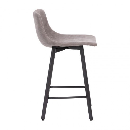 Flash Furniture Caleb 2PK 24" Gray Leather Stools CH-212069-24-GY-GG