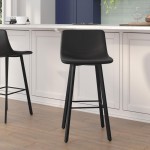 Flash Furniture Caleb 2PK 30" Black Leather Stools CH-212069-30-BK-GG