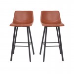 Flash Furniture Caleb 2PK 30" Cognac Leather Stools CH-212069-30-BR-GG