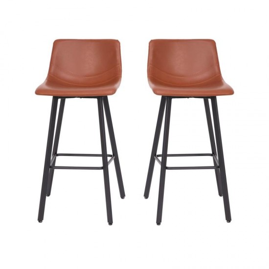 Flash Furniture Caleb 2PK 30" Cognac Leather Stools CH-212069-30-BR-GG