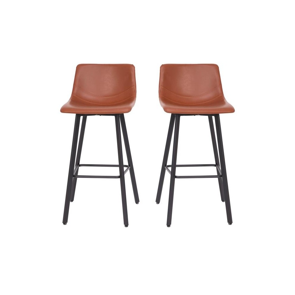 Flash Furniture Caleb 2PK 30" Cognac Leather Stools CH-212069-30-BR-GG