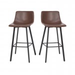 Flash Furniture Caleb 2PK 30" Brown Leather Stools CH-212069-30-DKBR-GG