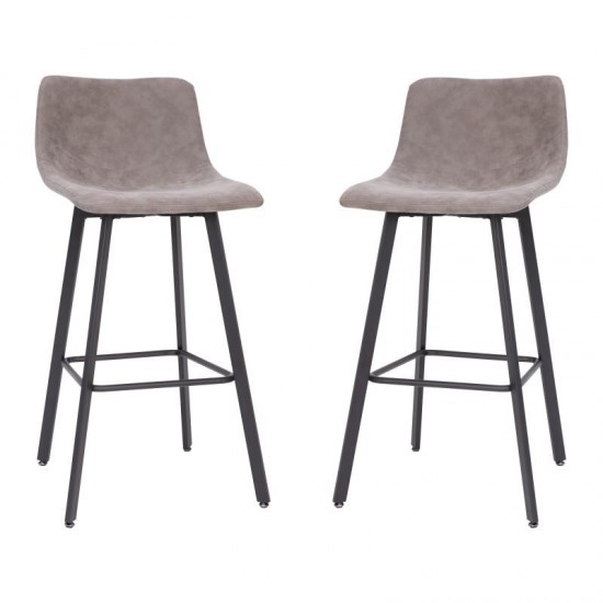 Flash Furniture Caleb 2PK 30" Gray Leather Stools CH-212069-30-GY-GG