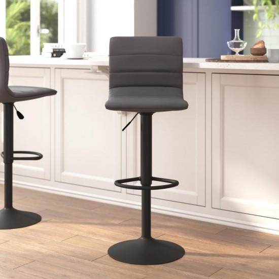 Flash Furniture Vincent Gray Vinyl Barstool CH-92023-1-GYBK-GG