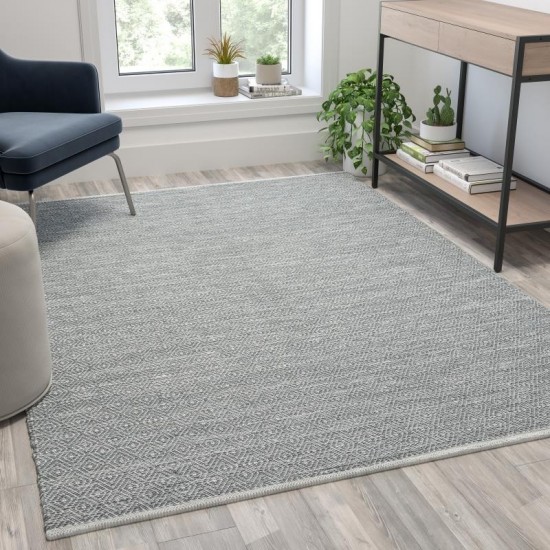 Flash Furniture Abbott 5'x7' Grey Handwoven Area Rug CI-20-9397-57-BL-GG