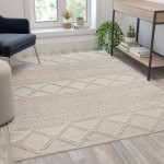 Flash Furniture Melissa 5'x7' Ivory & White Area Rug CI-20-9450A-57-CR-GG