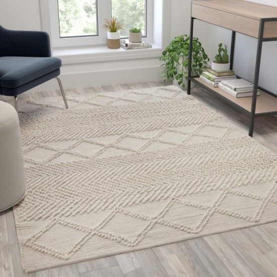Flash Furniture Melissa 5'x7' Ivory & White Area Rug CI-20-9450A-57-CR-GG