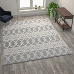 Flash Furniture Deanna Gray/Ivory 8x10 Boho Area Rug CI-21-231-810-GY-GG