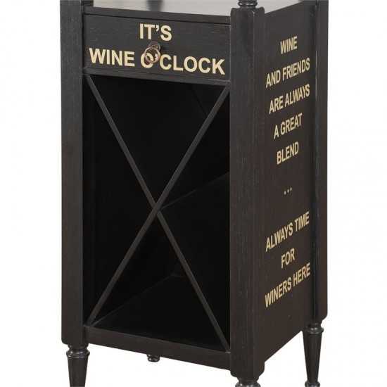 ACME Anthony Wine Cabinet, Antique Black