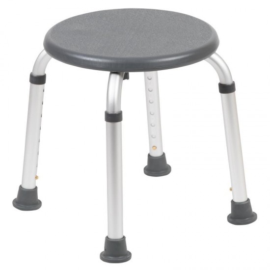 Flash Furniture HERCULES Gray Bath & Shower Stool DC-HY3400L-GRY-GG