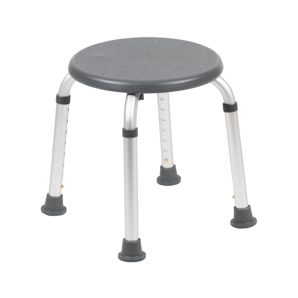 Flash Furniture HERCULES Gray Bath & Shower Stool DC-HY3400L-GRY-GG