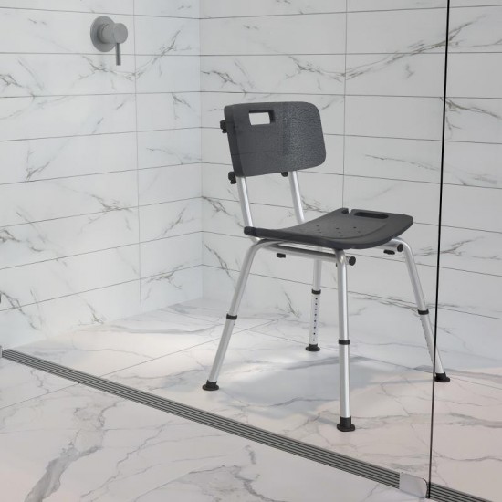 Flash Furniture HERCULES Gray Bath & Shower Chair DC-HY3500L-GRY-GG