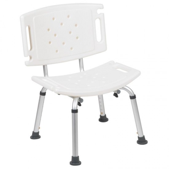 Flash Furniture HERCULES Series White Bath & Shower Chair DC-HY3501L-WH-GG