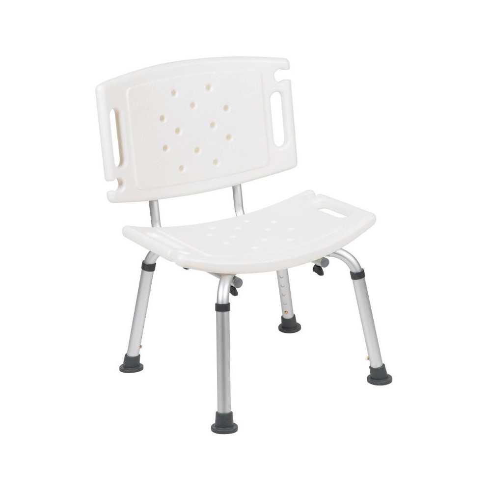 Flash Furniture HERCULES Series White Bath & Shower Chair DC-HY3501L-WH-GG