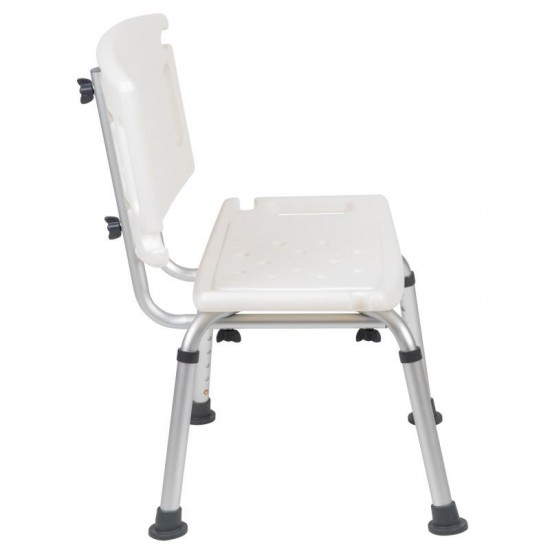 Flash Furniture HERCULES Series White Bath & Shower Chair DC-HY3501L-WH-GG