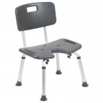 Flash Furniture HERCULES Gray U-Shaped Shower Chair DC-HY3502L-GRY-GG