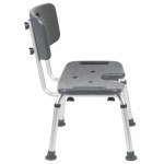 Flash Furniture HERCULES Gray U-Shaped Shower Chair DC-HY3502L-GRY-GG