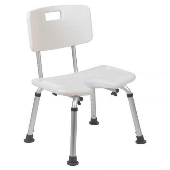 Flash Furniture HERCULES Series White U-Shaped Shower Chair DC-HY3502L-WH-GG