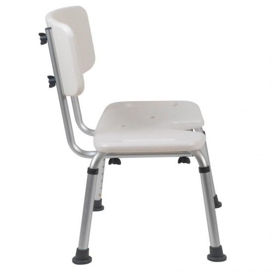 Flash Furniture HERCULES Series White U-Shaped Shower Chair DC-HY3502L-WH-GG