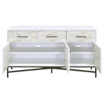 ACME Uma Console Table, White & Weathered Wood Pattern
