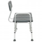 Flash Furniture HERCULES Gray Bath Transfer Bench DC-HY3510L-GRY-GG