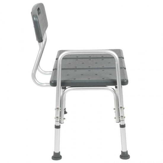 Flash Furniture HERCULES Gray Bath Transfer Bench DC-HY3510L-GRY-GG