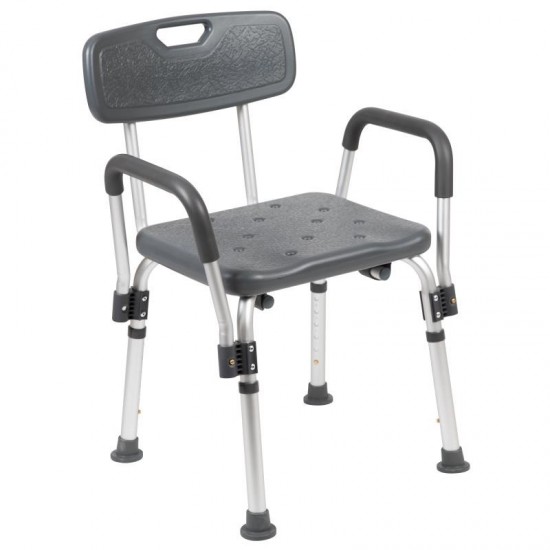 Flash Furniture HERCULES Gray Adjustable Bath Chair DC-HY3520L-GRY-GG