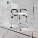 Flash Furniture HERCULES White Adjustable Bath Chair DC-HY3520L-WH-GG
