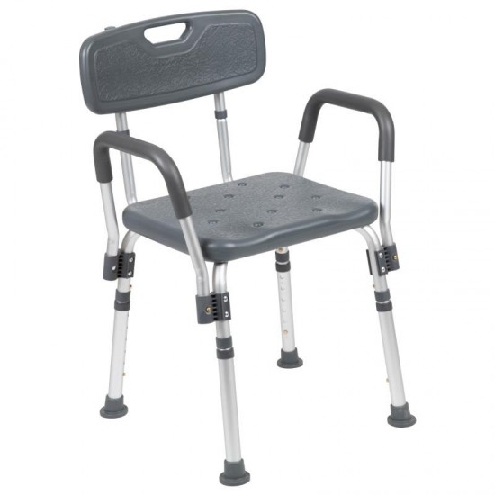 Flash Furniture HERCULES Gray Quick Release Bath Chair DC-HY3523L-GRY-GG