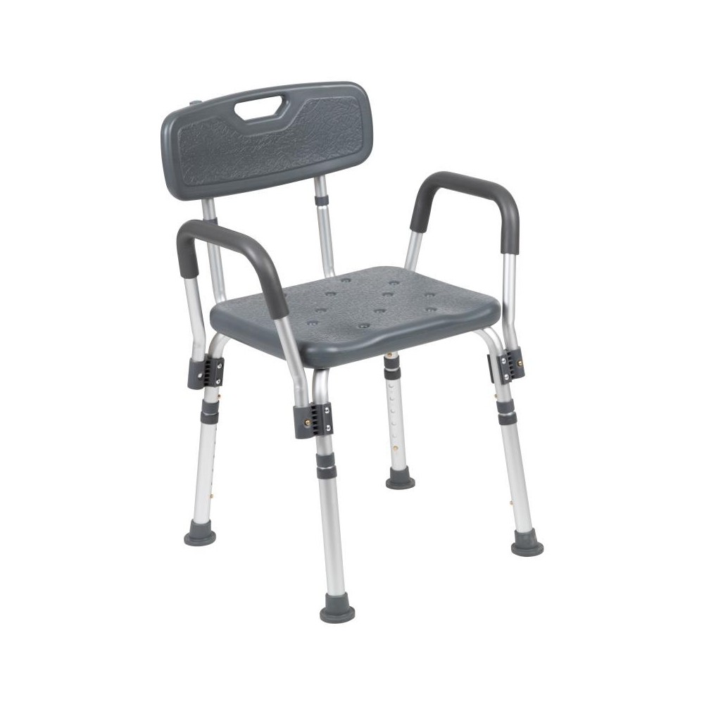 Flash Furniture HERCULES Gray Quick Release Bath Chair DC-HY3523L-GRY-GG Flash Furniture HERCULES Gray Quick Release Bath Chair DC-HY3523L-GRY-GG