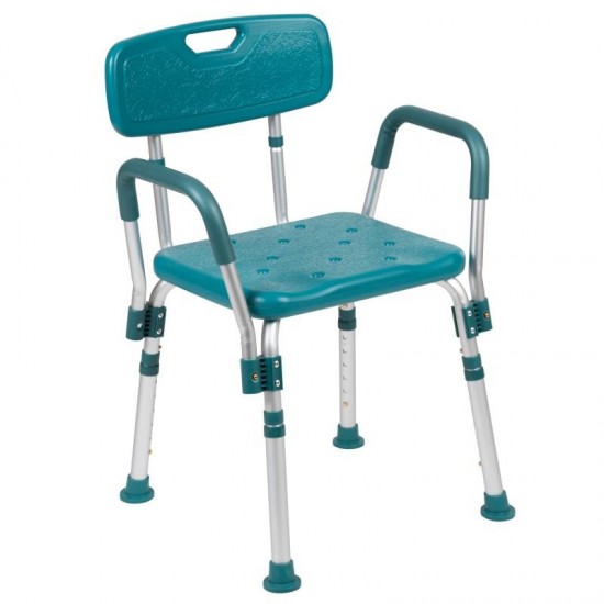 Flash Furniture HERCULES Teal Quick Release Bath Chair DC-HY3523L-TL-GG