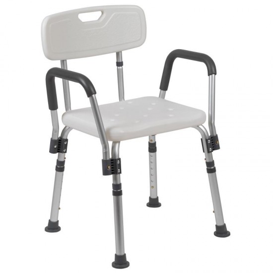 Flash Furniture HERCULES White Quick Release Bath Chair DC-HY3523L-WH-GG