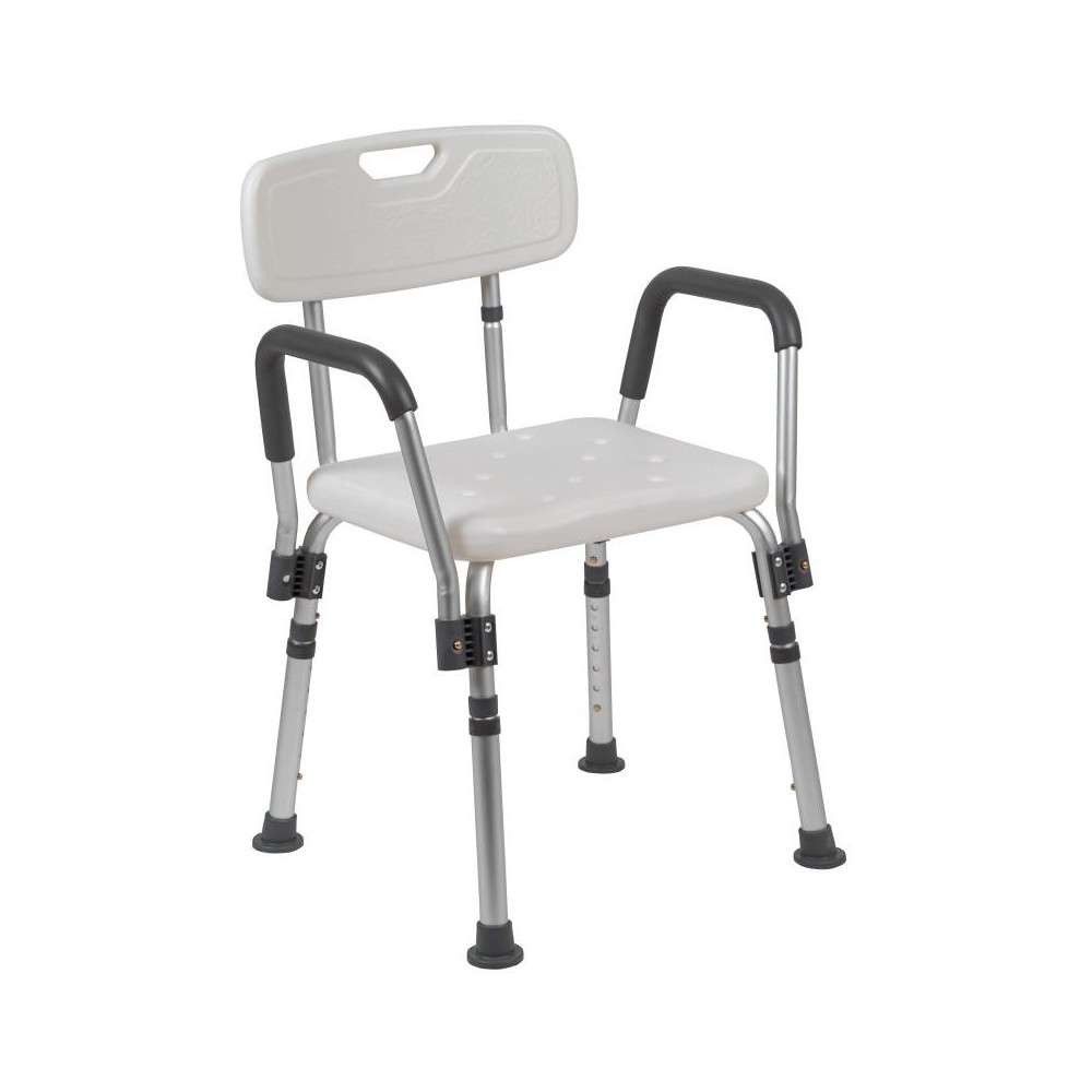 Flash Furniture HERCULES White Quick Release Bath Chair DC-HY3523L-WH-GG