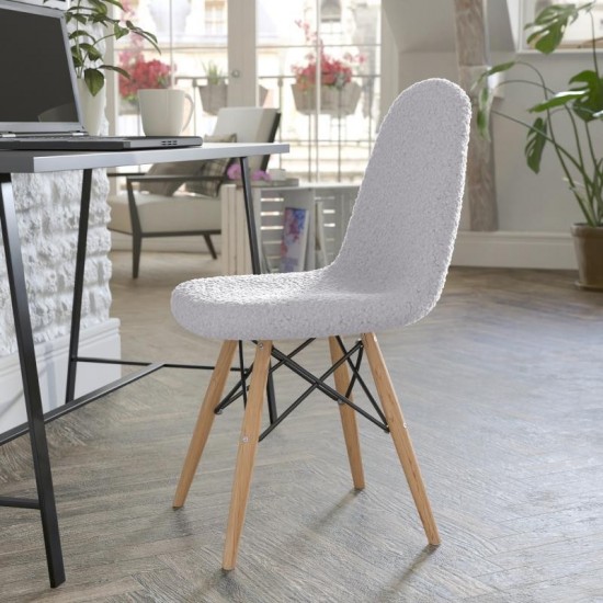 Flash Furniture Zula Gray Faux Sherpa Chair DL-10-GY-GG