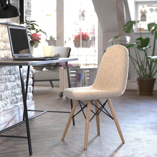 Flash Furniture Zula Off-White Faux Sherpa Chair DL-10-W-GG