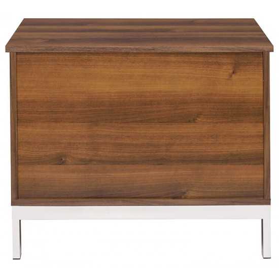 ACME Sterret Night Table, Walnut & Satin Plated