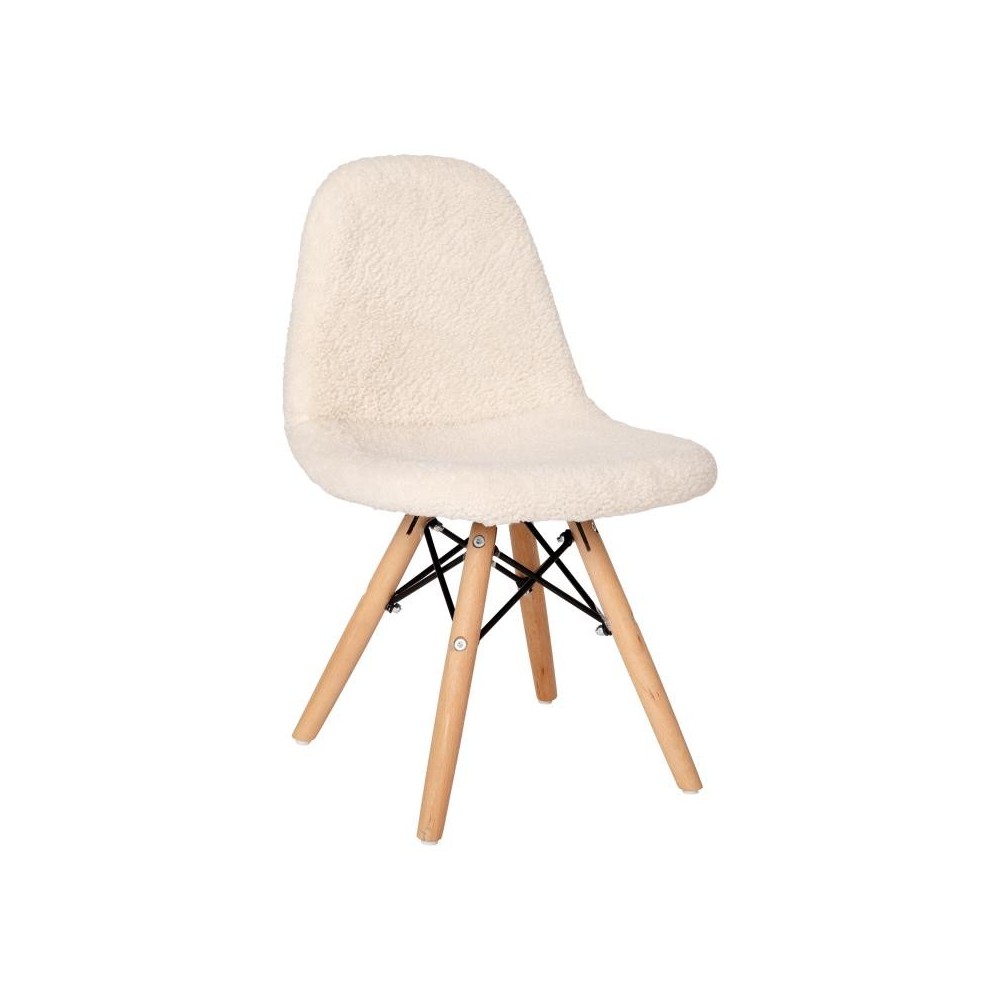 Flash Furniture Zula Off-White Kids Sherpa Chair DL-DA2018-2-W-GG