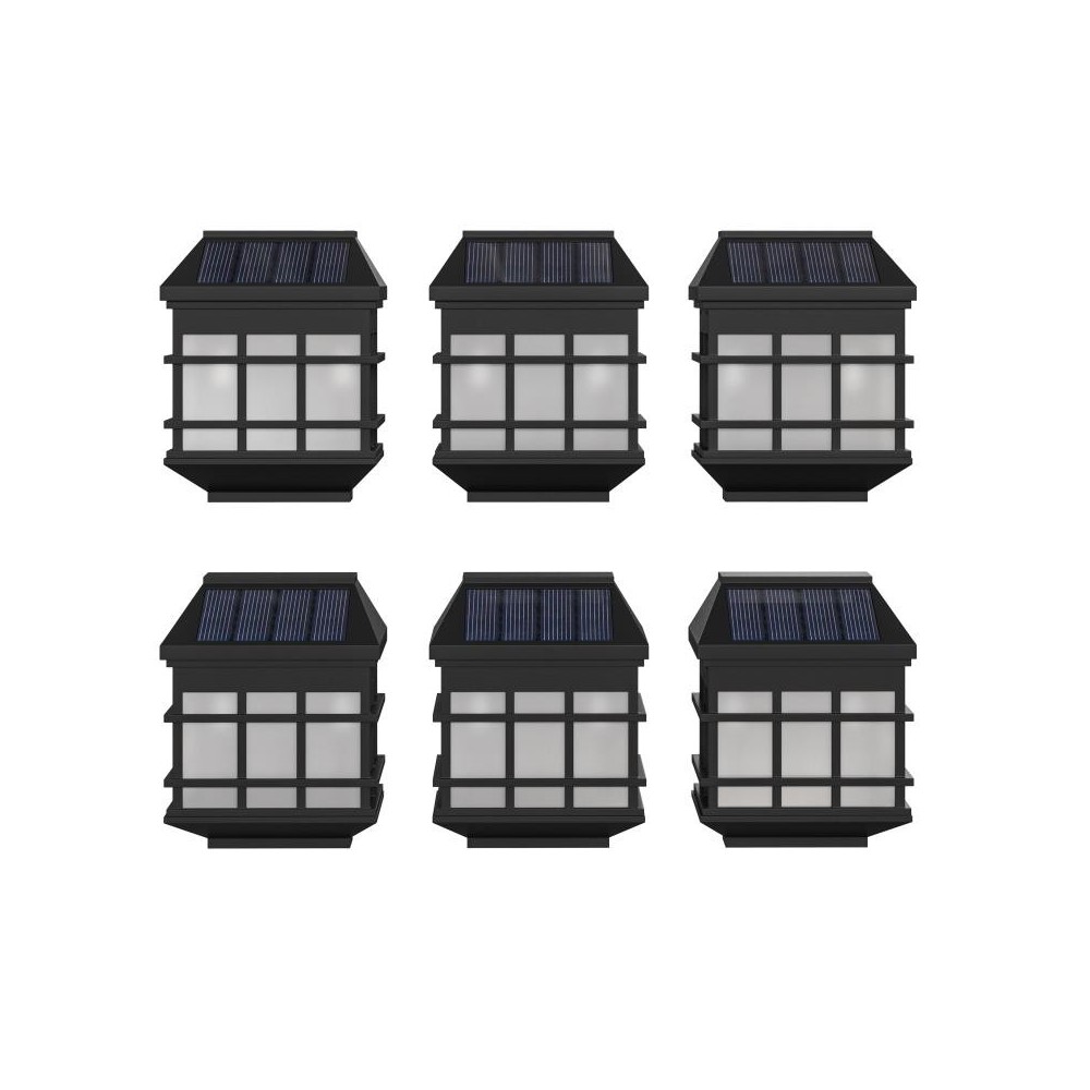 Flash Furniture Holder 6 Pack Black Solar Deck Lights DN-SL108-6-BK-GG