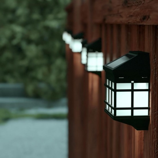 Flash Furniture Holder 6 Pack Black Solar Deck Lights DN-SL108-6-BK-GG